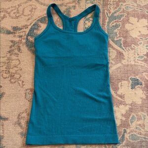 lululemon athletica Blue Ribbed Tank Top